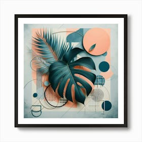 Aesthetic style, Abstraction with tropical leaf 7 Art Print