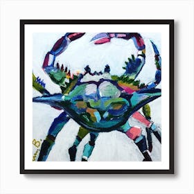 Rainbow Crab Square Art Print