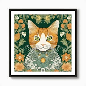 william morris ginger Tabby Cat 1 Art Print