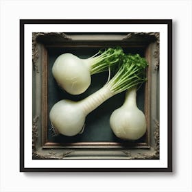 Frame Created From Daikon On Edges And Nothing In Middle Haze Ultra Detailed Film Photography Li (5) Art Print