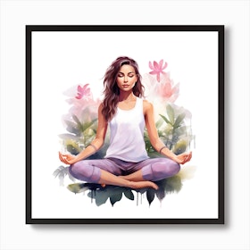 Woman Meditating In The Garden Bloom Body Art Art Print by Blossom & Muse -  Fy