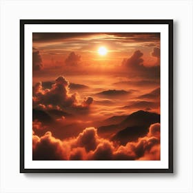 Sunrise Over Clouds 1 Art Print