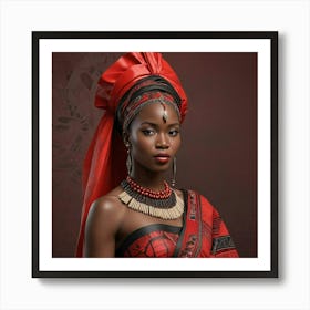 African Woman In Traditional Dress 1 Art Print