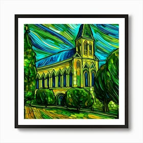 The Church At Auvers In The Style Of Van Gogh Art Print