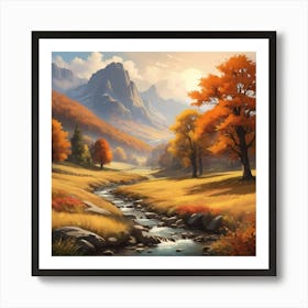 Serene Autumn Landscape Art Print