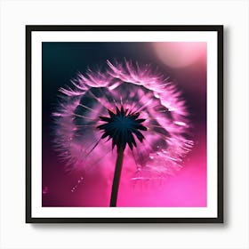 Fluffy Pink Dandelion Art Print