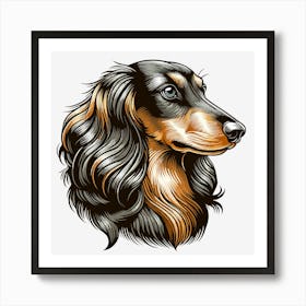 Dachshund Dog Portrait Art Print