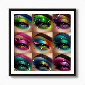 Bright Eye Makeup Looks (4) Art Print