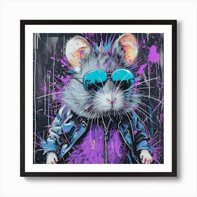 Rat In Sunglasses Art Print
