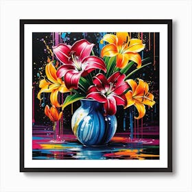 Lilies In A Vase 1 Art Print