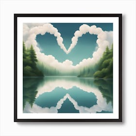 Heart Shaped Clouds Art Print