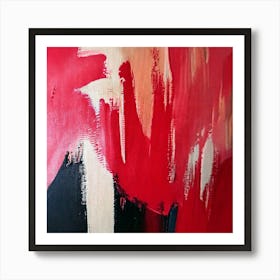 Red abstract painting Art Print