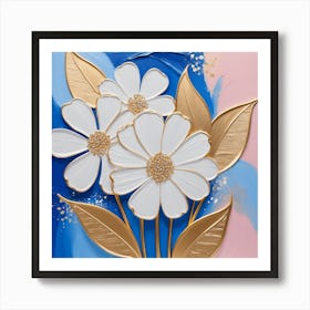 Abstract delicate flowers Art Print