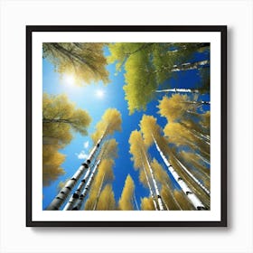 Birch Trees In Autumn 19 Art Print