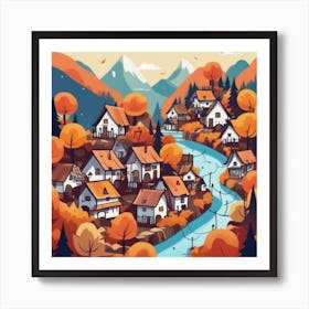 Autumn Village 37 Art Print