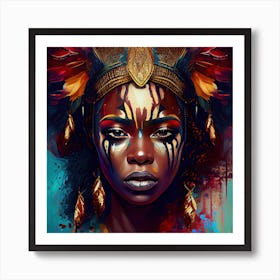 Powerful African Warrior Woman  #3 Art Print