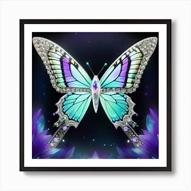 Butterfly With Diamonds Art Print