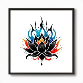 Lotus Flower Tattoo 2 Art Print