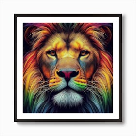 Rainbow Lion 1 Art Print