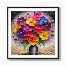 Flowers In A Vase 16 Art Print