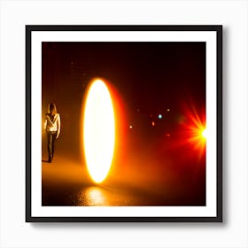 Girl Walking In The Dark Art Print