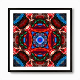 Red Watercolor Flower Pattern 1 Art Print