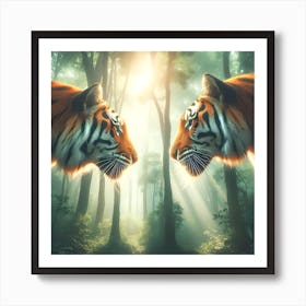 Mirrored Tiger Art Print