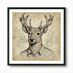 Deer Portrait 12 Art Print