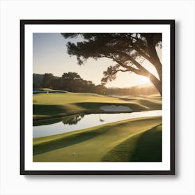 Golf Course At Sunset 1 Art Print