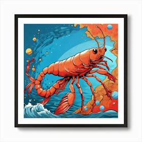 Lobster In The Ocean Art Print