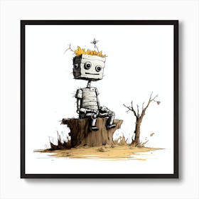 Robot In The Woods Art Print