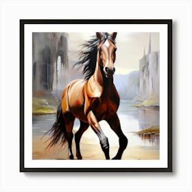 Horse Running Art Print