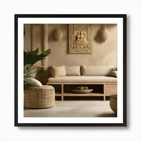 Ultra Realistic Photo Of Bali Inspired Cream Stone (9) Art Print