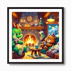 little dragon fireplace Art Print