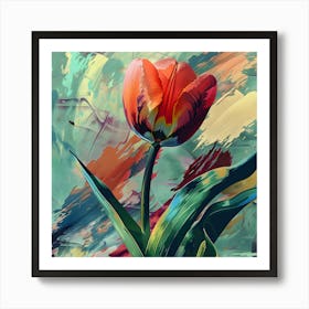 Abstract Tulip Painting Art Print