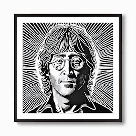 John Lennon Woodcut Style Poster