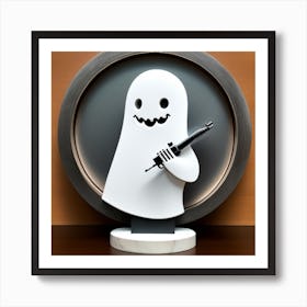 Ghost With A Knife Art Print