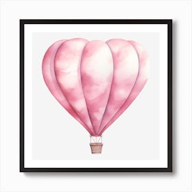 Pink Heart Hot Air Balloon 7 Art Print