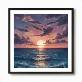 Sunset Over The Ocean 6 Poster