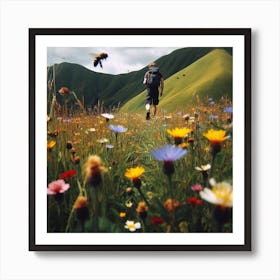 Bee In The Meadow 2 Art Print