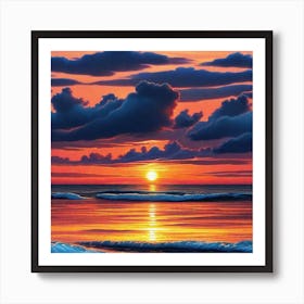 Sunset Over The Ocean 20 Art Print