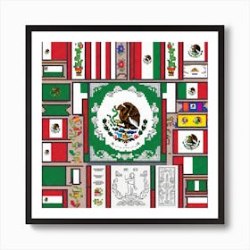 Mexican Flag 13 Art Print