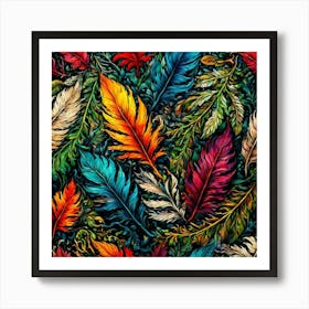 Colorful Feathers 11 Art Print