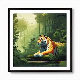 Tiger In The Jungle 44 Art Print