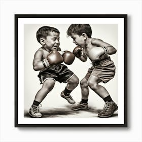 Two Boys Fighting Art Print