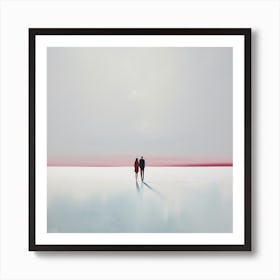 'Two People Walking On The Plains’ Art Print