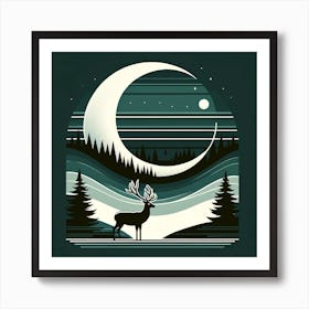 Deer In The Woods 3 Art Print