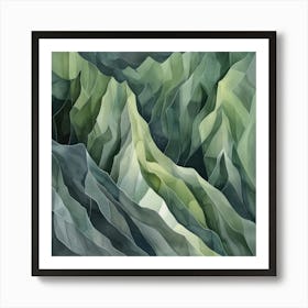 Japanese Watercolour Of Mount Haguro 2 Art Print