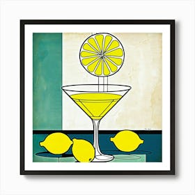 Lemons and limoncello Art Print