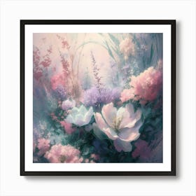 Flowers In A Garden Art Print